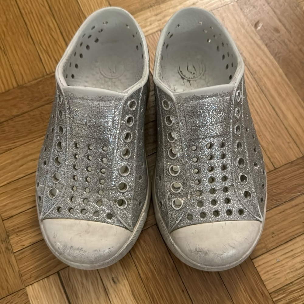 Silver Glitter Sparkly Native Shoes